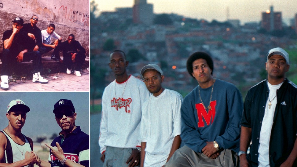No início do Racionais, em 1989; com o cabelo black power, com Ice Blue, KL Jay e Edi Rock, em 2001; com Ice T, no Capão Redondo, em 1995