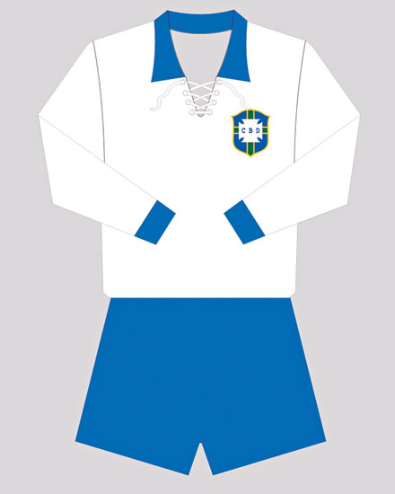 1930 ? Modelo que vestiu a seleção na primeira Copa do Mundo, realizada no Uruguai