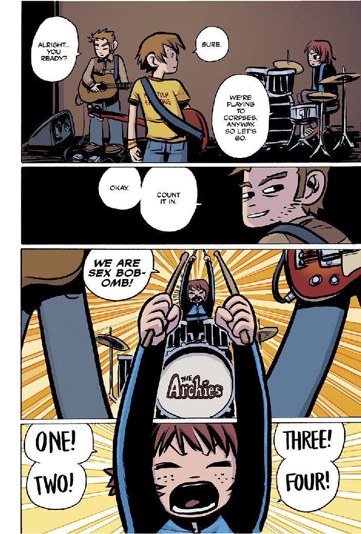 Primeiras páginas divulgadas da versão colorida de Scott Pilgrim #1