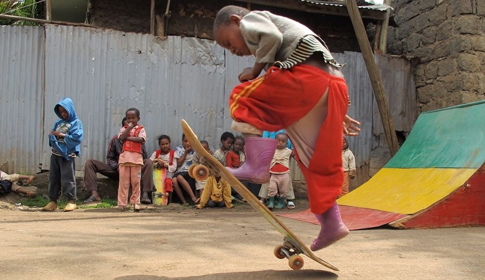 A primeira pista de skate da Etiópia