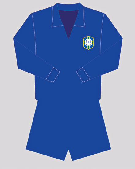 1938 ? Na Copa da França, o Brasil jogou a primeira partida todo de azul