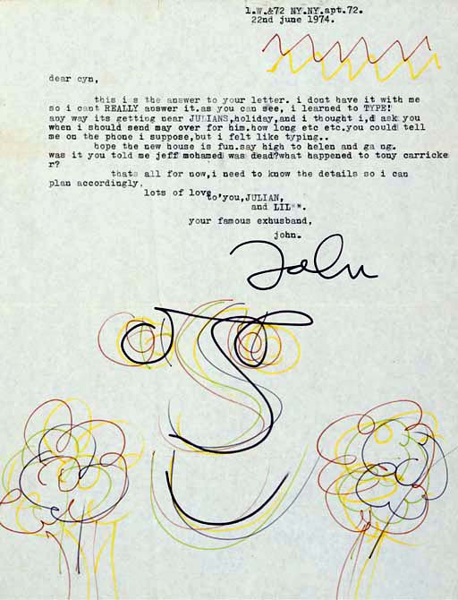 Uma das correspondências presentes em Cartas de John Lennon