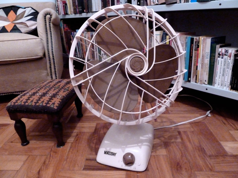 “O ventilador bege que sempre achei horrível até o dia em que resolvi comprar um ventilador novo e descobri que todos os outros eram muito mais horríveis.”