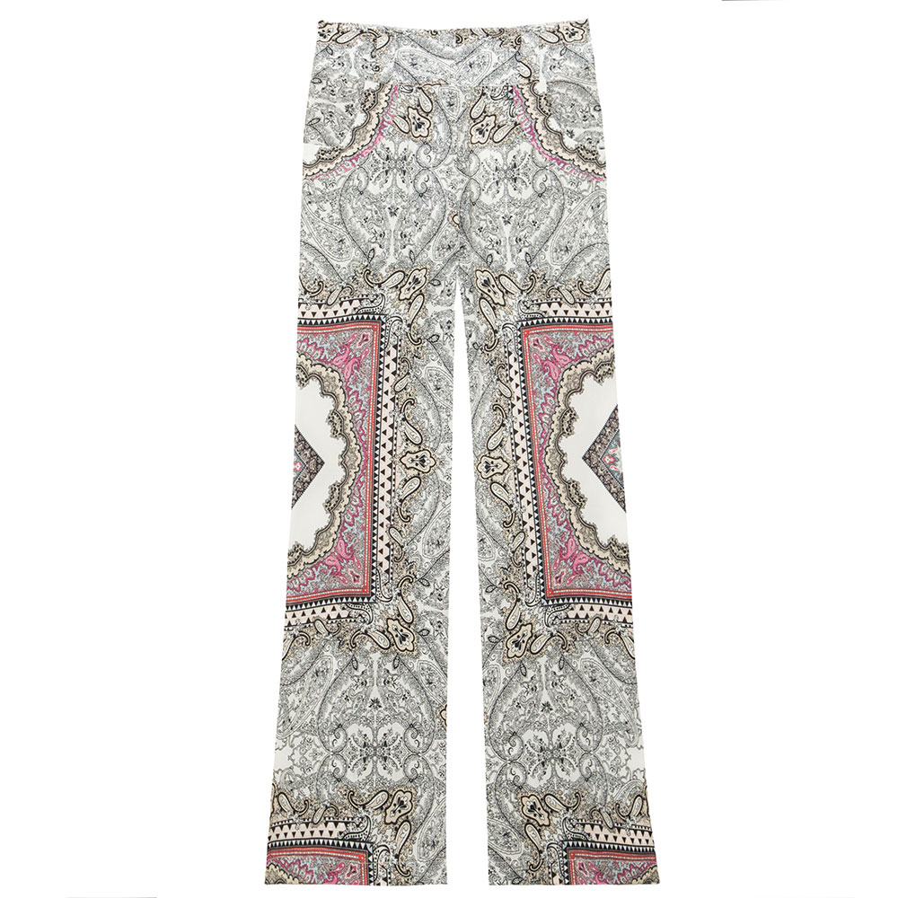 Calça pantalona seda paisley Daslu - R$1190