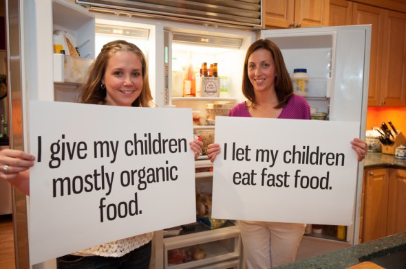 Na maioria das vezes dou aos meus filhos comida orgânica / Permito que meus filhos comam fast food