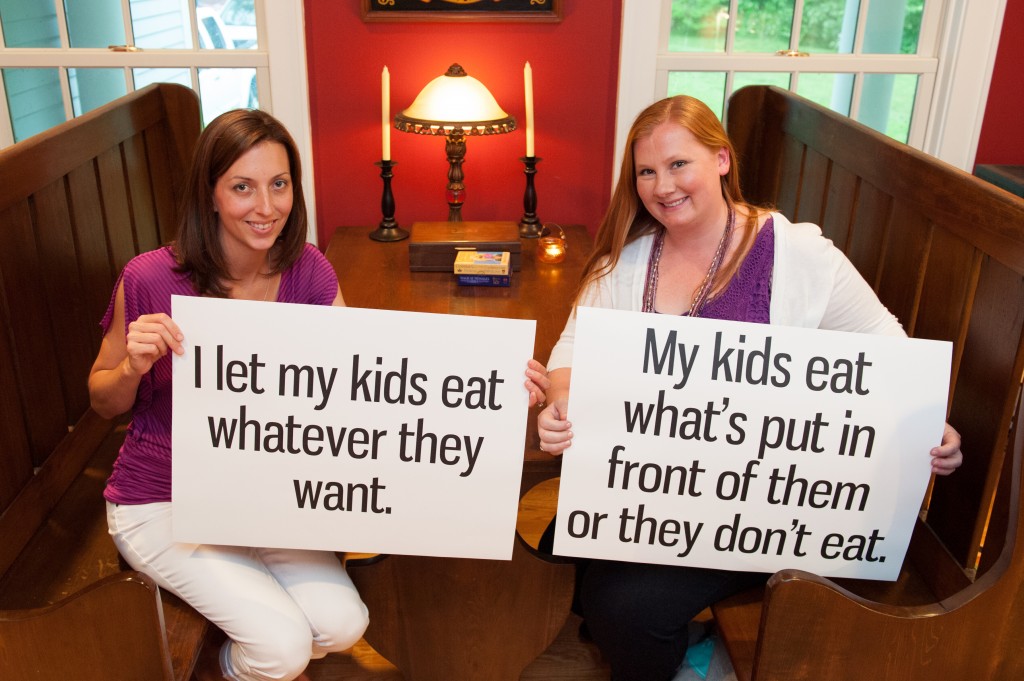 Eu deixo meus filhos comerem o que eles quiserem / Meus filhos só comem o que coloco na frente deles na mesa ou então eles não comem