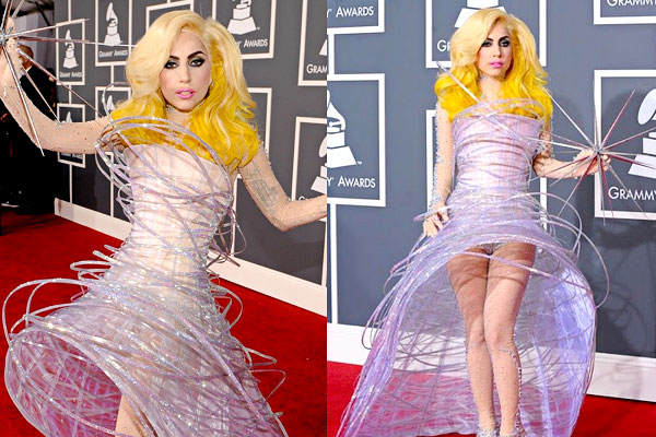 Lady-tendência-Gaga apareceu com um bicolor amarelo!