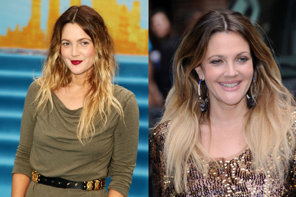 Drew Barrymore numa versão bicolor bem verão...