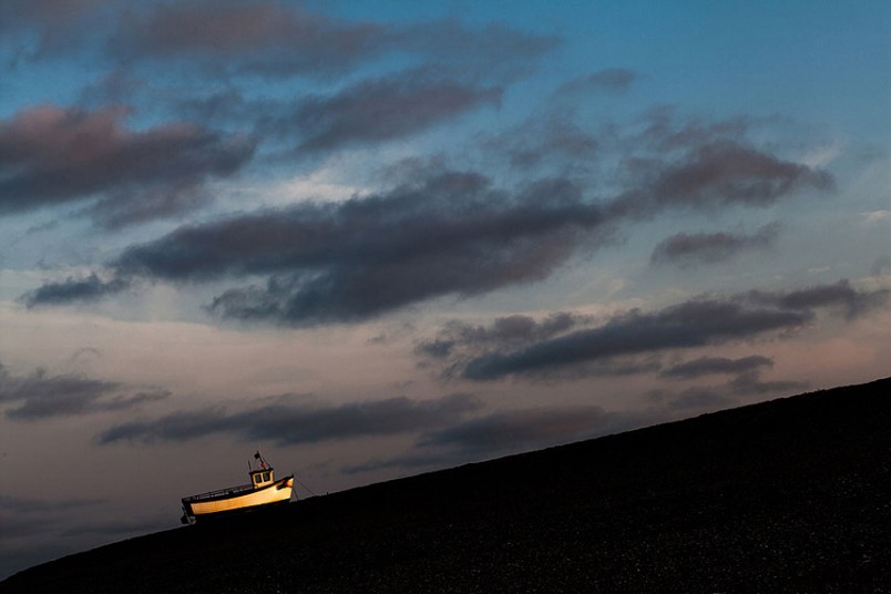 Dungeness Beach at sunset, Kent, England