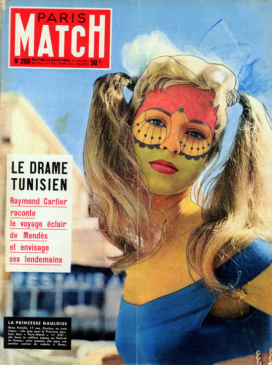 Essa é a Elena Portello, depois de pintada por David na capa da Paris Match