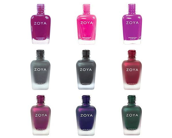 Esmaltes mate da Zoya - até os fluor são fosquinhos