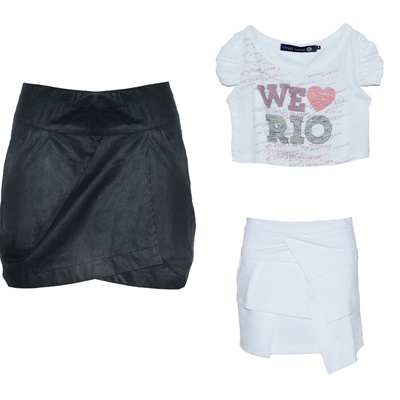 Conjunto Espaço Fashion para C&A - Saia preta - R$ 79,90 / Saia branca - R$ 79,90 / Blusa - R$ 39,90