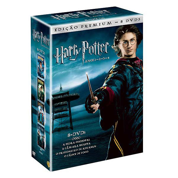 3) Coleção de filmes do Harry Potter 'da Catarina' [filha] - Mas acho que vi mais do que ela. Depois que saírem todos adquirirei a caixa