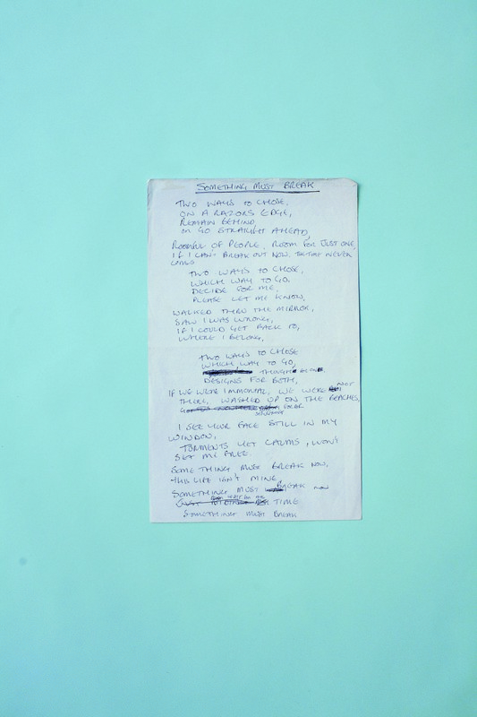 Manuscrito de Ian Curtis