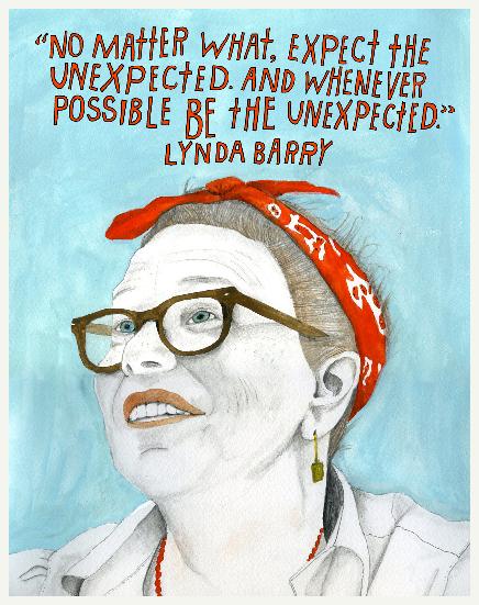 Lynda Barry. Escritora e cartunista estadunidense