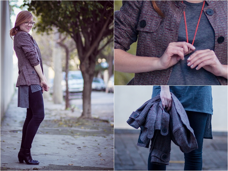 Terça-feira. Bateu um frio, coloquei uma jaqueta e fui pra uma reunião. Regata Top Shop, jaqueta antiga da minha mãe, calça Urban Outfitters, bota de uma loja no bairro do Brooklin/SP, colar Top Shop