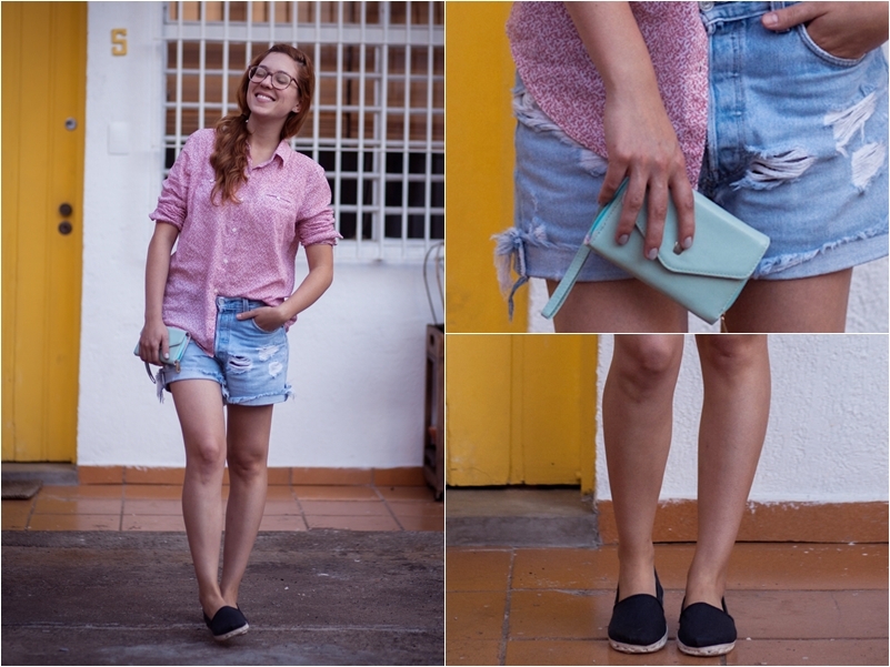 Domingo. Dia de tomar café na padaria levando leveza nas roupas e no coração. Camisa Urban Outfitters, ex-calça Levis do meu irmão, sapato Alpargatas e comprei a carteira no Mercado Livre