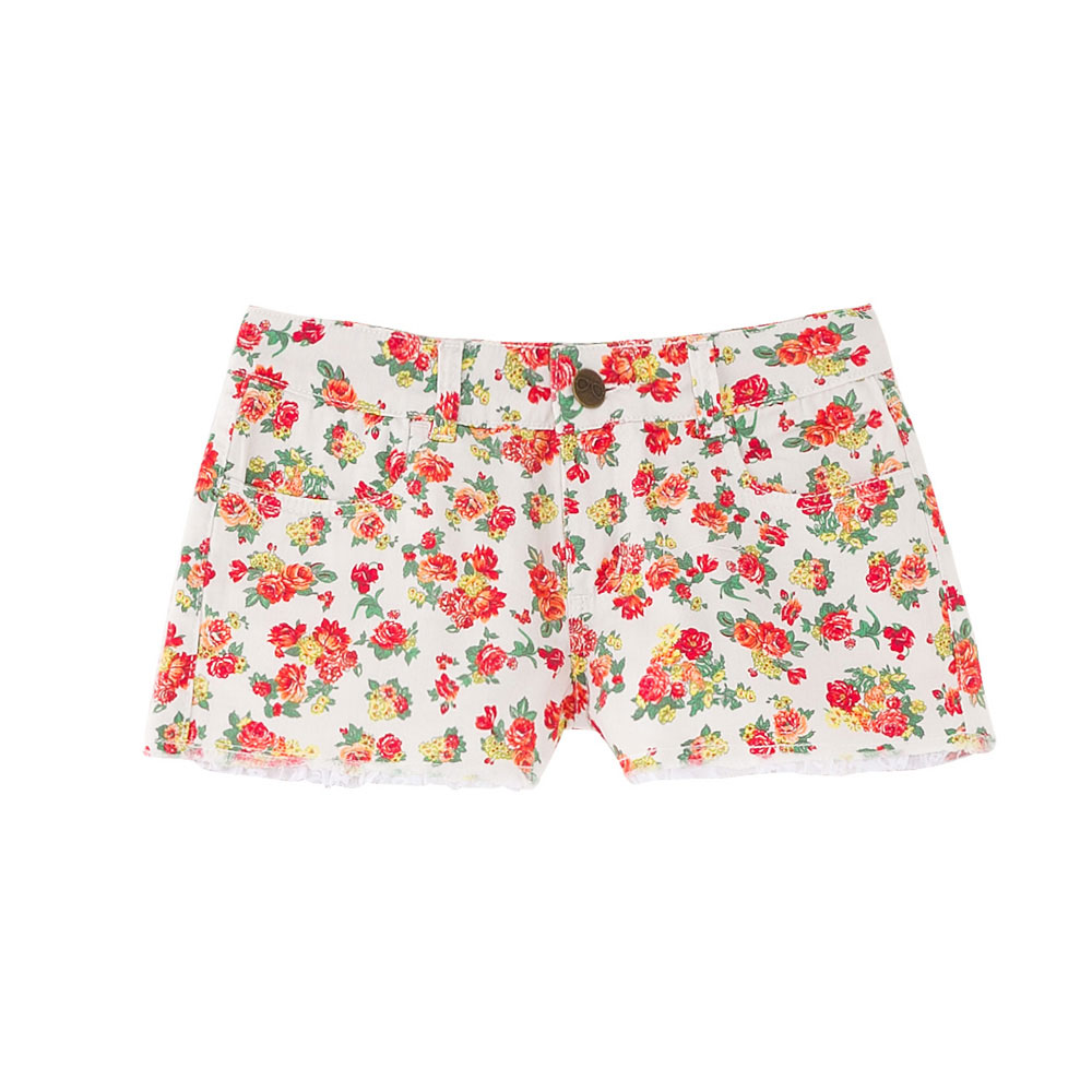 Short floral renda na barra 284 - R$94,50