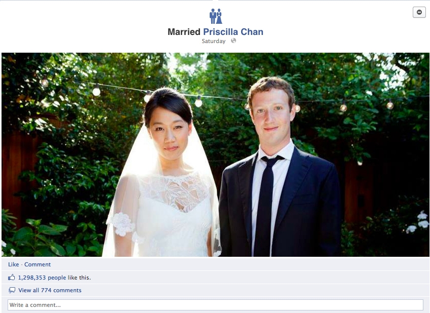 A foto do casamento de Mark Zuckerberg