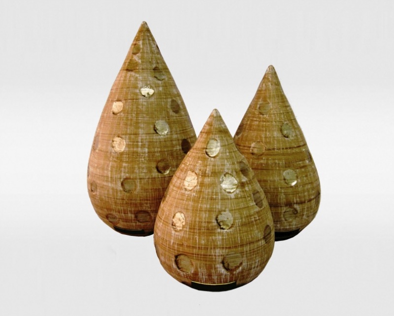 Sugestão de objetos: Conjunto de vasos Gota Poá com Prata l Disponível na ObraVip