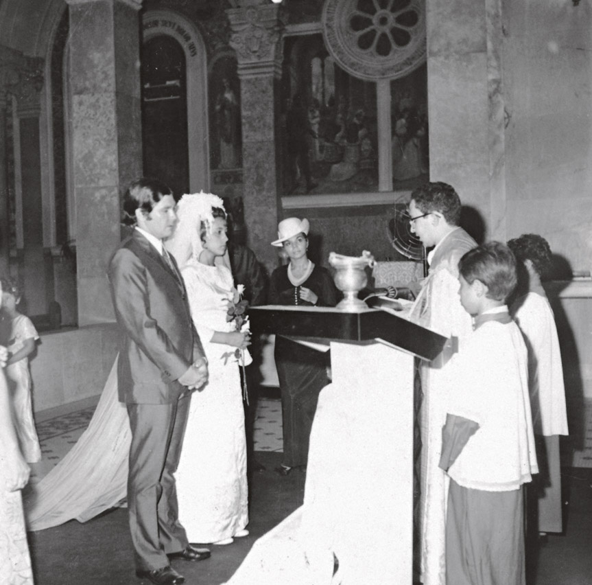 Única foto do primeiro casamento, em 1971