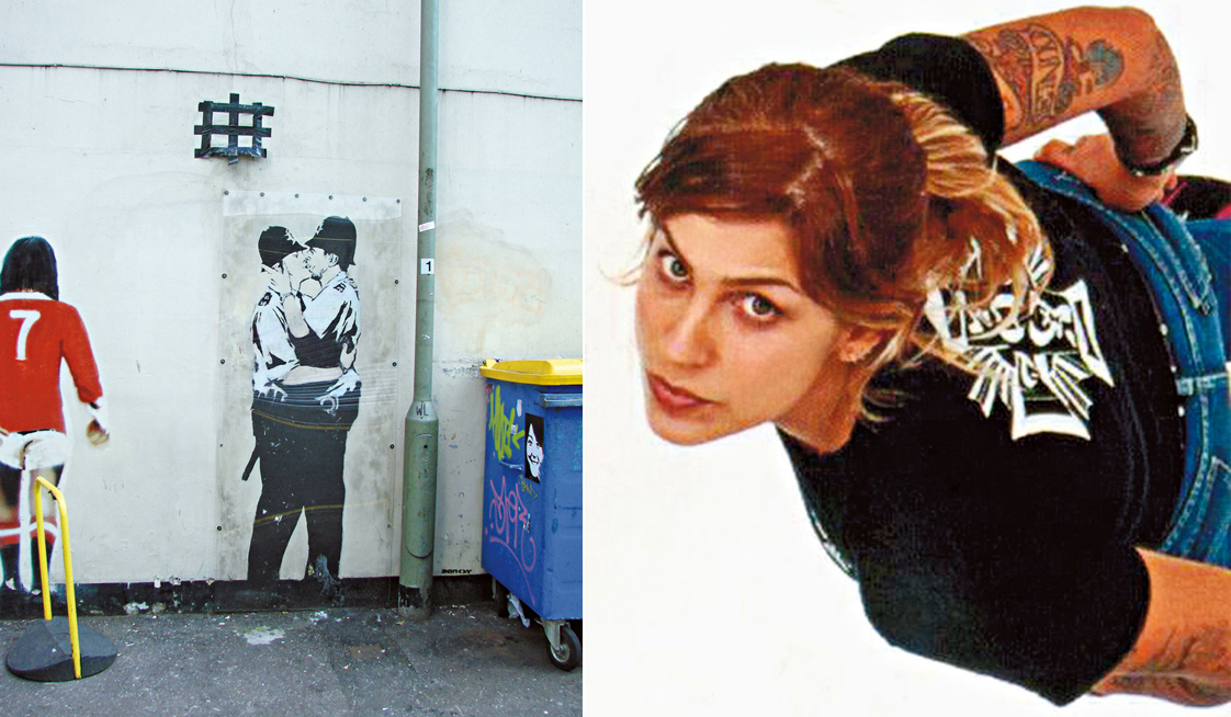 67. Silvana Mello*, 42 anos: Um trabalho do britânico Banksy, que mostra dois policiais ingleses se beijando. Seu trabalho é inteligente, político sem ser óbvio e, principalmente, muito bem-humorado! Vi a pintura em um muro de Londres sendo protegida por uma caixa de acrílico pra que não fosse deteriorada. Isso é ter respeito por um grafite...
