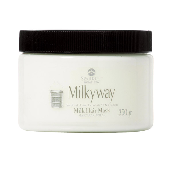 14• Sparkkli Home Spa Linha Milkyway, R$ 99,50: utiliza as proteínas e os aminoácidos do leite para hidratar os cabelos quebradiços. Sparkkli Home Spa (11) 3846-6848