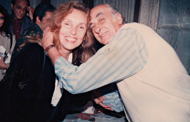 Maria Lucia  e Zuenir  Ventura em lançamento de livro nos anos 90