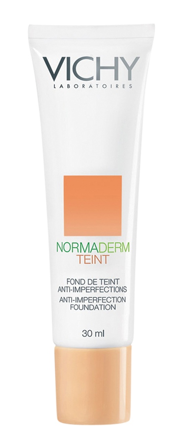 Vichy Normaderm Teint FPS 20, R$ 69,90: base para peles oleosas, com filtro solar, que não desestabiliza em contato com o óleo natural da pele. Vichy 0800-7011552