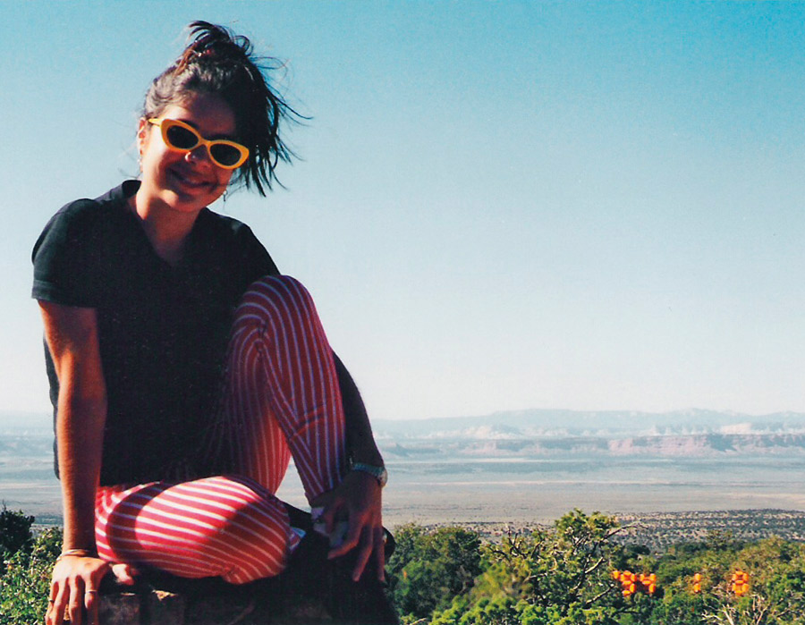 Roberta, em 1997,  no Grand Canyon,  na época que  morou em Los Angeles