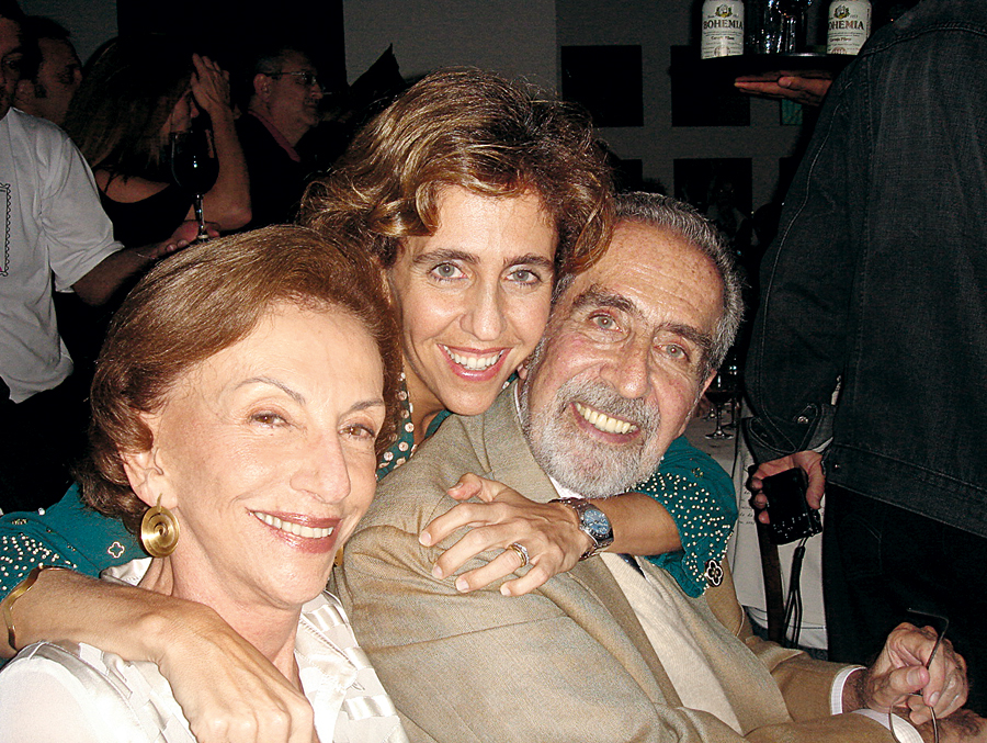 Com os pais, Regina  e Geraldo,  em 2007