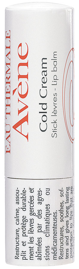 Stick Cold Cream,  R$ 24,99: com propriedades cicatrizantes, auxilia  no tratamento dos lábios feridos. Avène  0800-7021037