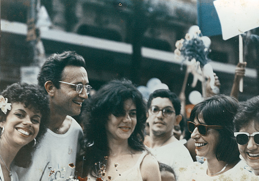 No ato Chile Livre, no Rio,  em 1980