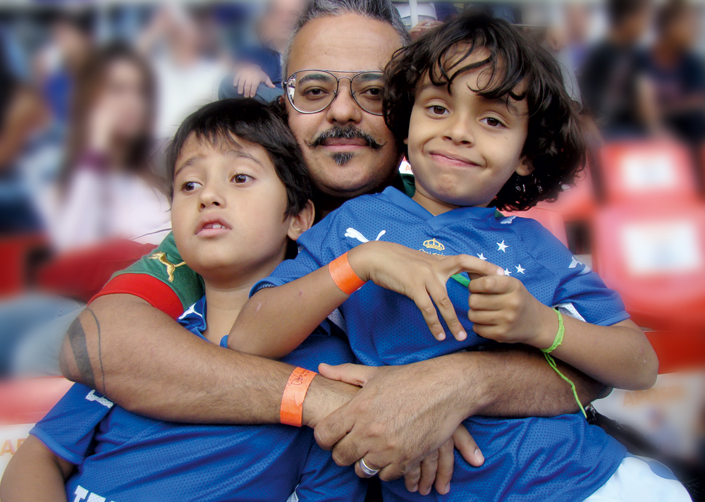 Com Ludovico e Graciliano (à dir.), em um jogo do Cruzeiro, no Mineirão, em 2007