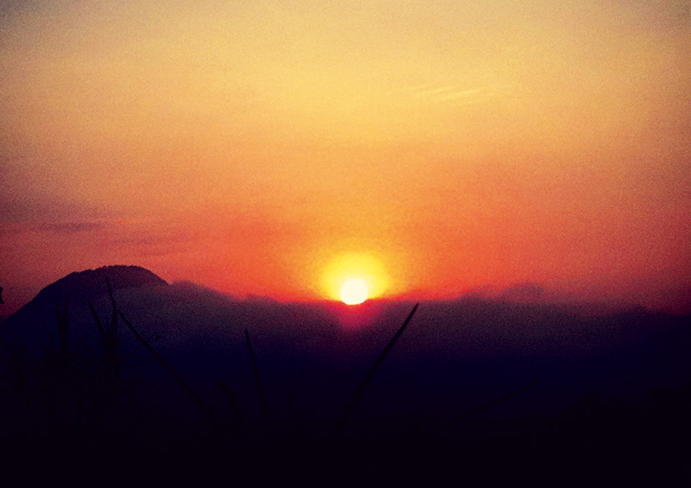 “Adoro ver o nascer do sol e hoje está muito bonito”