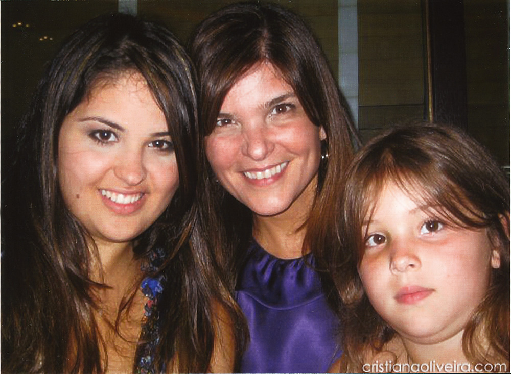 Com as filhas, Rafaela e Antonia