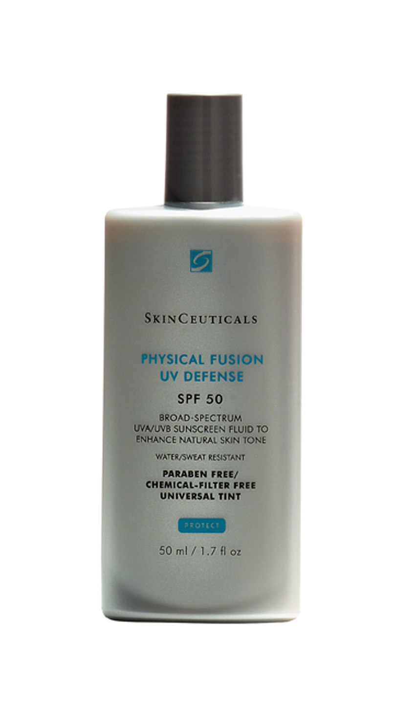 Physical Fusion UV Defense FPS 50, R$ 89: ideal para peles sensibilizadas por tratamentos estéticos como peelings, laser e ácidos. SkinCeuticals 0800-7017371