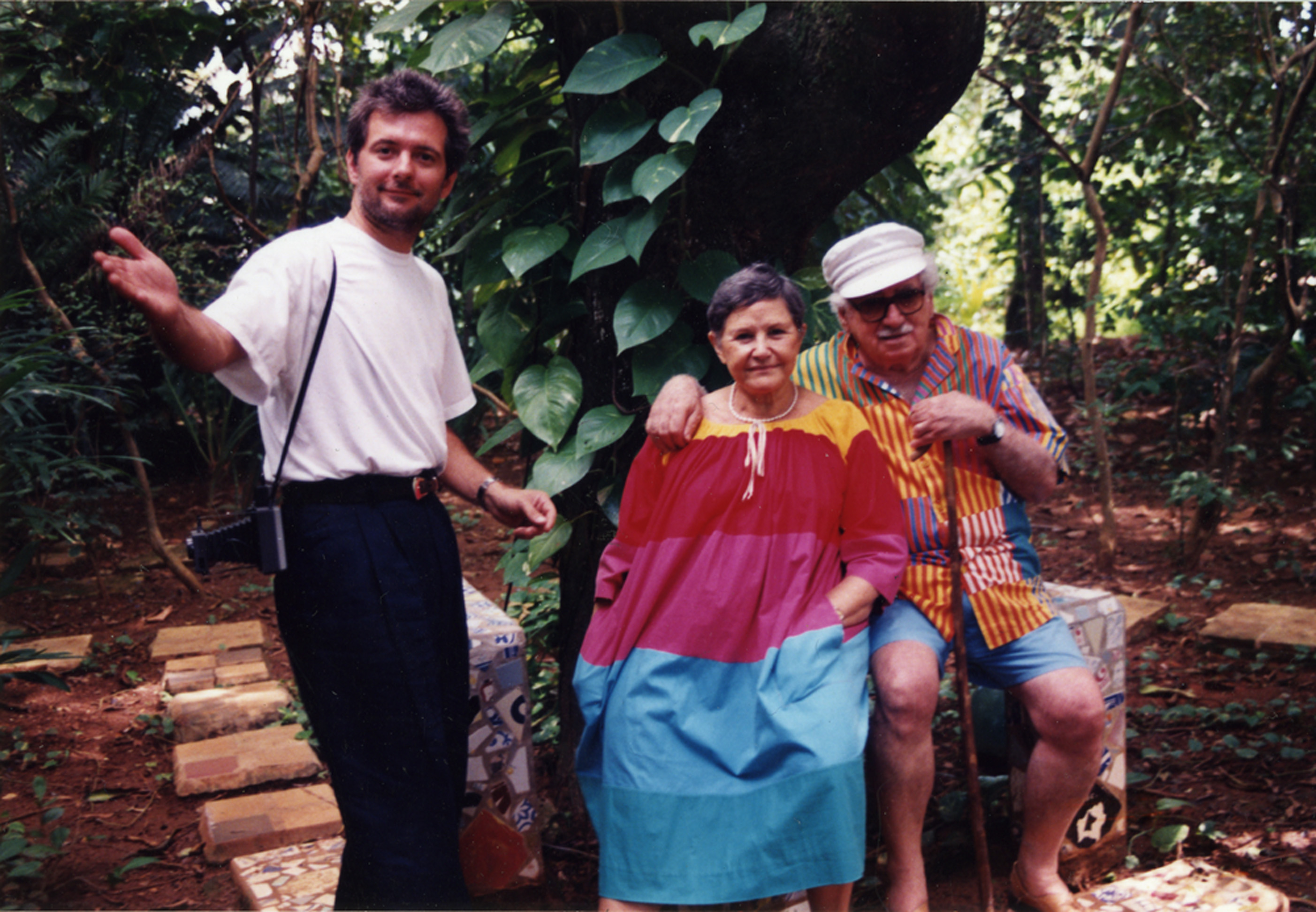 Com Zélia Gattai e Jorge Amado, no início dos anos 90, em campanha para a American Express