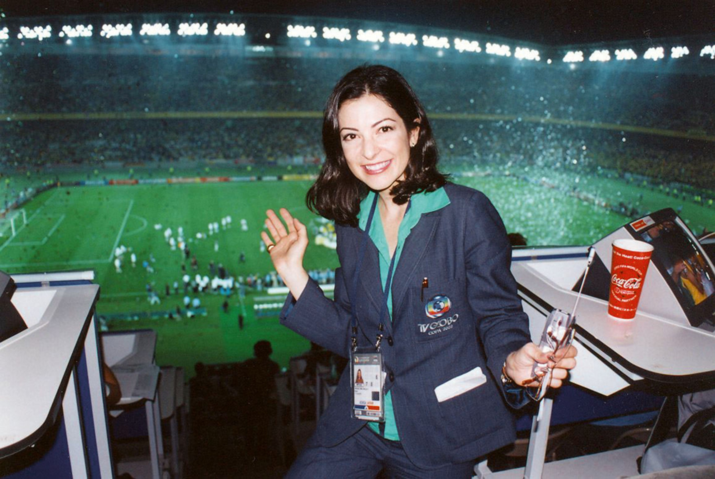 Em transmissão da final da Copa de 2002, no Japão, pela Globo
