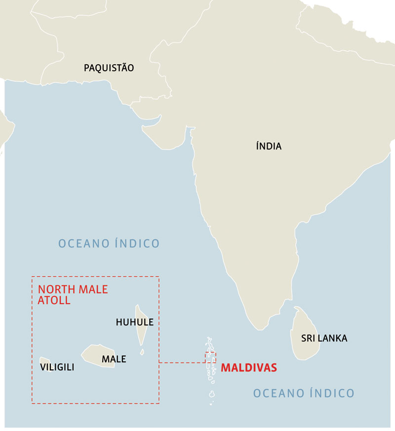 North Male Atoll: o barco ficou entre as melhores ondas