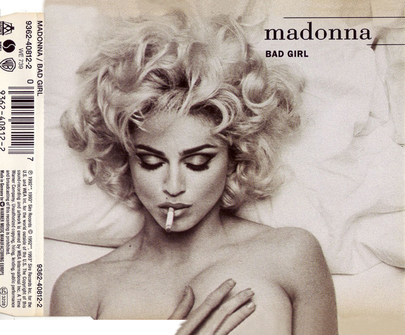 A cantora Madonna, na capa do disco Bad Girl (1993)