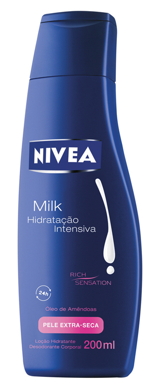 Nivea Milk - Sua fórmula com óleo de amêndoas e minerais naturais garante proteção para a pele, evitando o ressecamento. R$ 6,30. 0800-7764832
