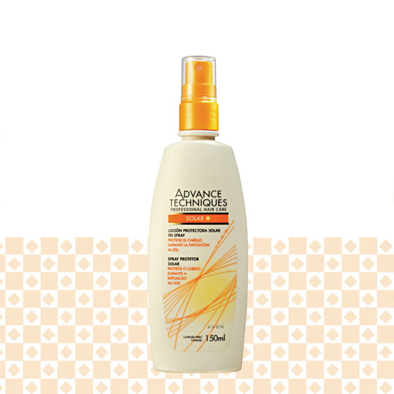 Avon spray protetor solar Advance Techniques, R$ 12: com textura leve, deixa os cabelos maleáveis e protegidos da raiz até as pontas. Avon 0800-7082866
