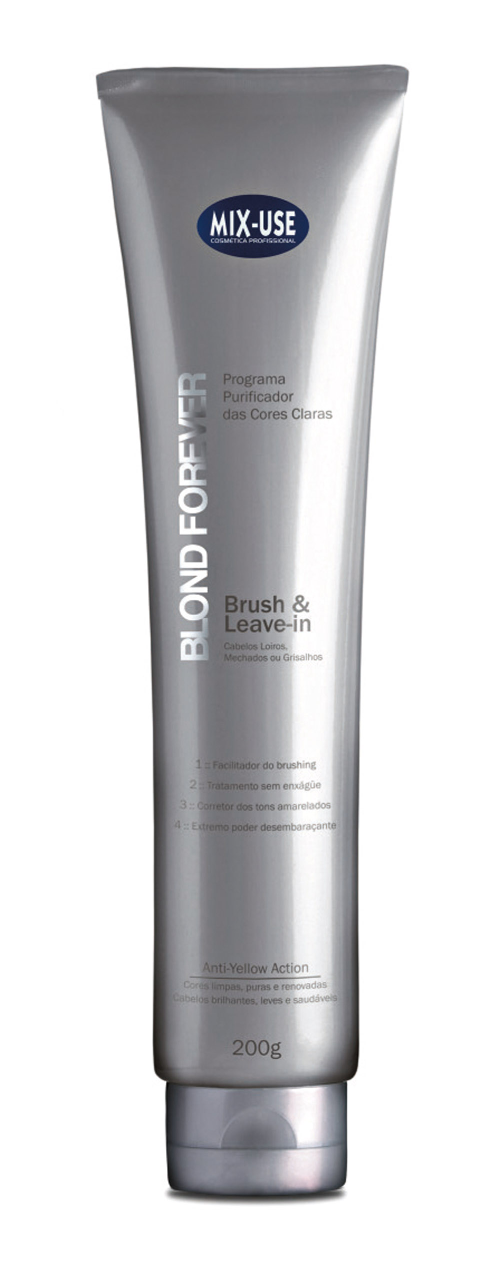 Mix leave-in Blond Forever, R$ 45,50: tratamento sem enxágue de ação antioxidante desamareladora que corrige porosidade e proporciona brilho com efeito perolado.