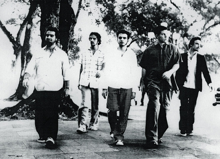 Laplan (o segundo da dir. para a esq.) e os companheiros de Los Hermanos no início da carreira