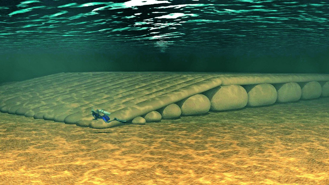 A imagem digital que retrata a posição do recife no fundo do mar
