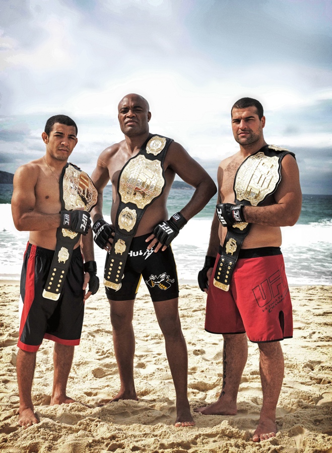 Os brasileiros Aldo, Silva e Rua, campeões do UFC em suas categorias