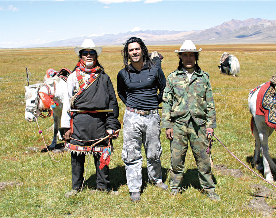 com nômades do Tibete