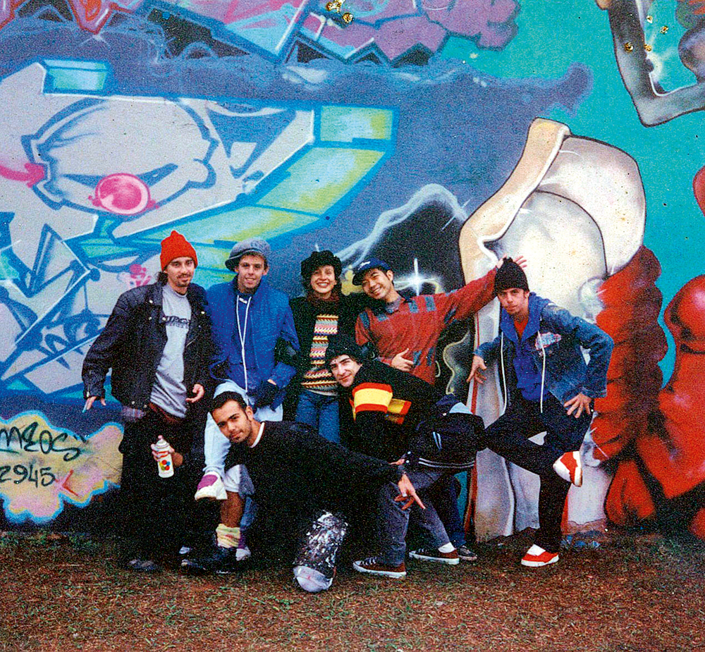 Com Binho Speto, Vitche e Tinho, todos hoje grafiteiros renomados (1991)