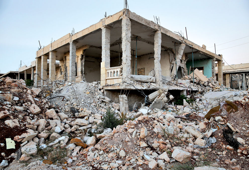 Casa destruída no centro de Aleppo